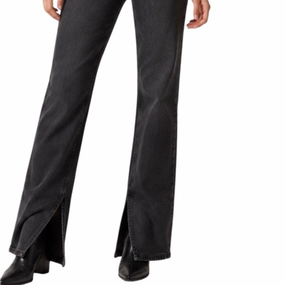 Zara High-Rise Straight Leg Flare Jeans in Washed Black - Women- size 2 - Picture 3 of 9